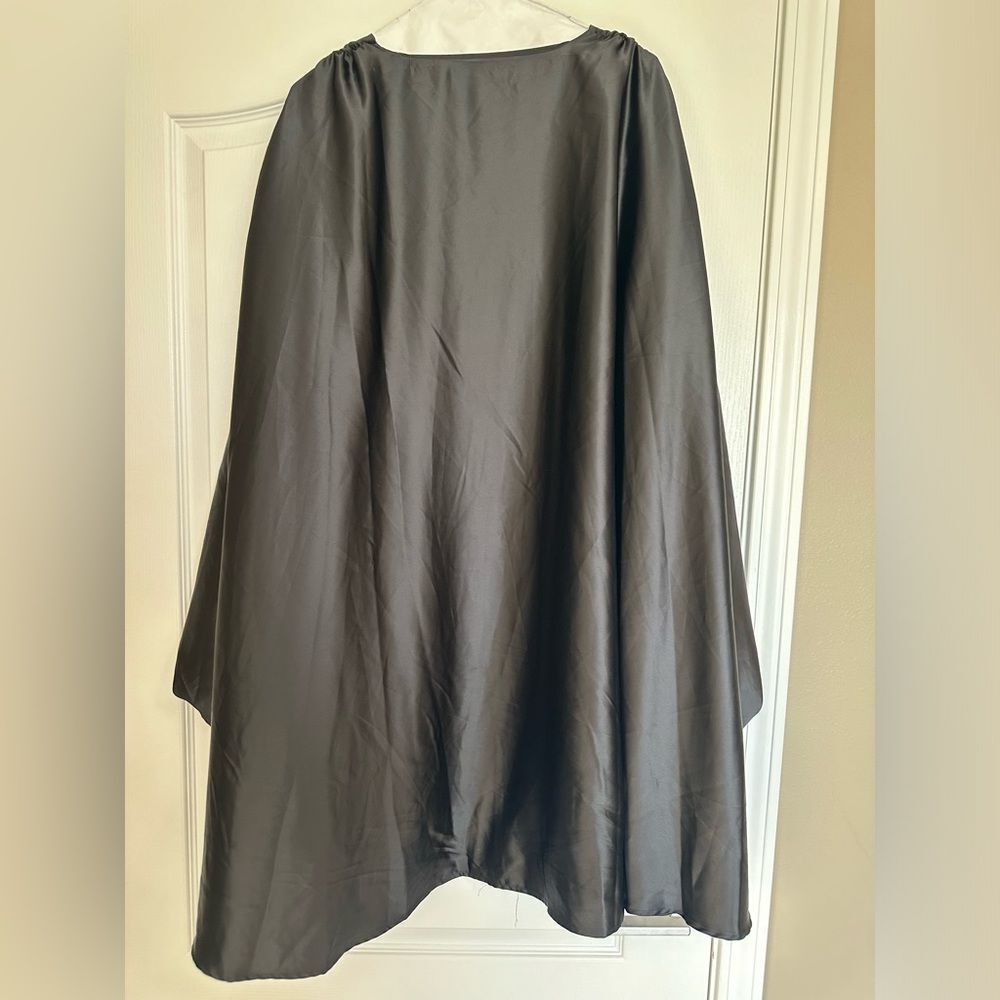 NASTY GAL Plus Size Black Satin Batwing Swing Mini Dress Size 16 - Picture 4 of 5